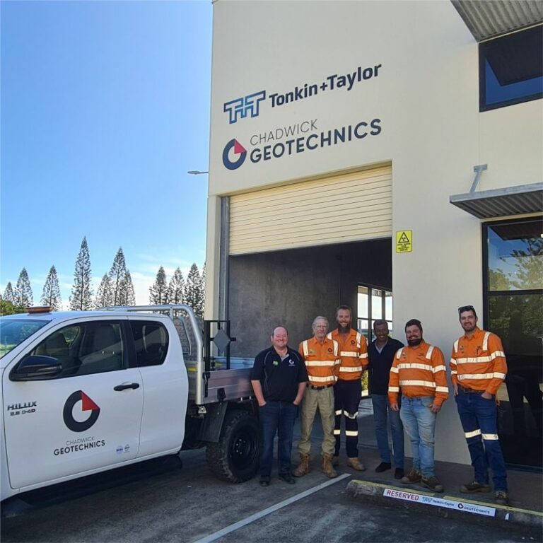 Chadwick Geotechnics staff outside Queensland facility